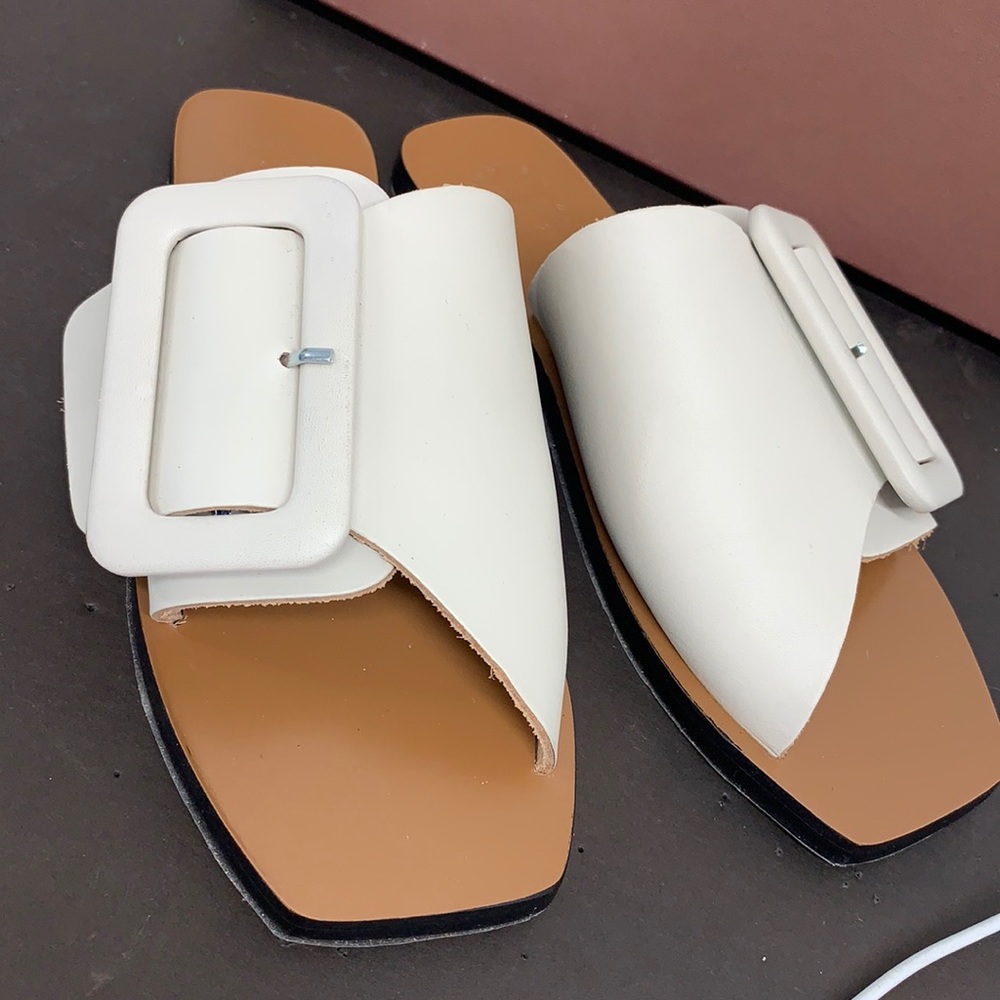 ATP   Atelier Ceci Flats white leather  sz 7 New